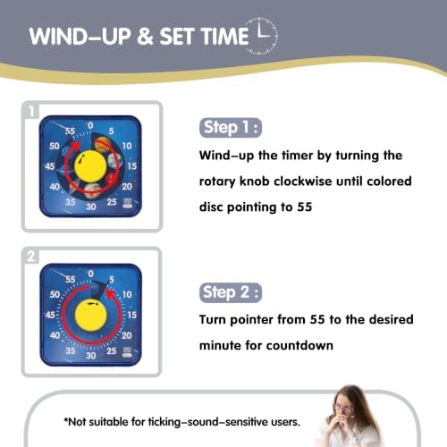 TWENTY5 SEVEN Galaxy Visual Timer for Kids, 7.5 Inch 60 Minute Countdown Timer, Mechanical Magnetic 1 Hour Clock for Classroom Teaching, Homework, Exam, Office Meeting & Time Management, Blue