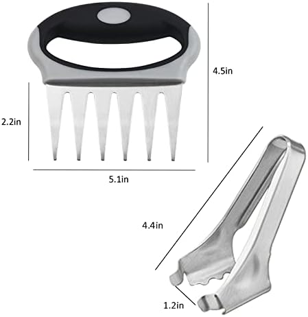 Meat Shredder Claws,Metal Set of 3 Tools,Meat Claws for Shredding BBQ Shredding Claws tool Christmas gift for men, women, father, husband