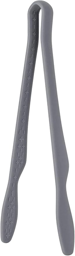 carrotez Silicone Tongs for cooking, Anti-Slip,Non-Scratch kitchen tongs 9.5 Inch 1 Pack - Modern Gray