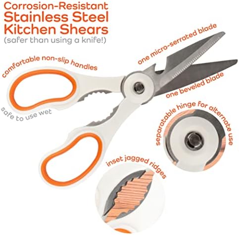 Premium 4-in-1 Kitchen Shears with Paring Knife Set - 1 Set (1 Scissor & 1 Paring Knife)