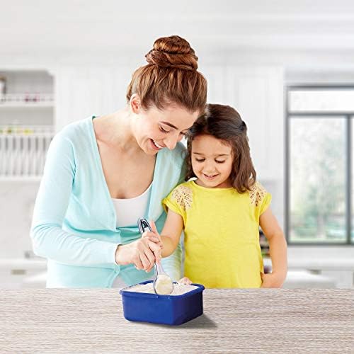 Heavy Duty Ice Cream Scoop, Commercial Ice Cream Scoop with Hook Longer Professional Antifreeze-Metal Easy-Grip Unbreakable,High Qality Zinc Alloy(Silver)