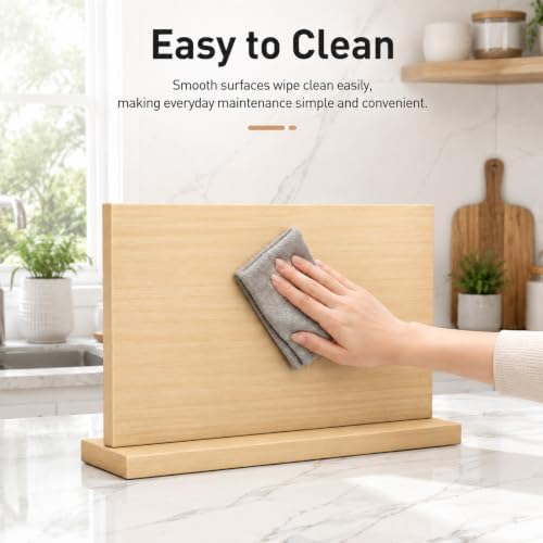 THMINS Wooden Magnetic Knife Holder, 16 x 9 Inch Countertop Knife Block