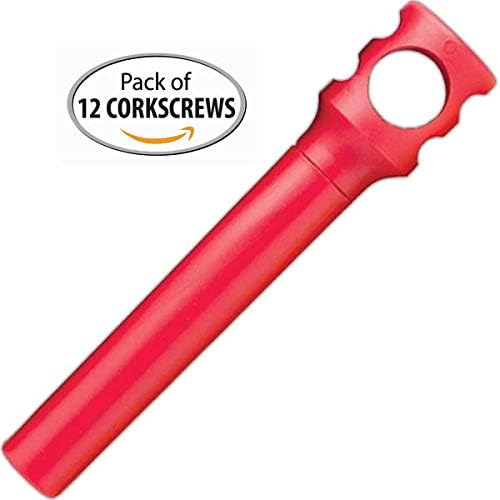 Hand-Held T-Shaped Mini Pocket Corkscrew - Box of 12 (Red)
