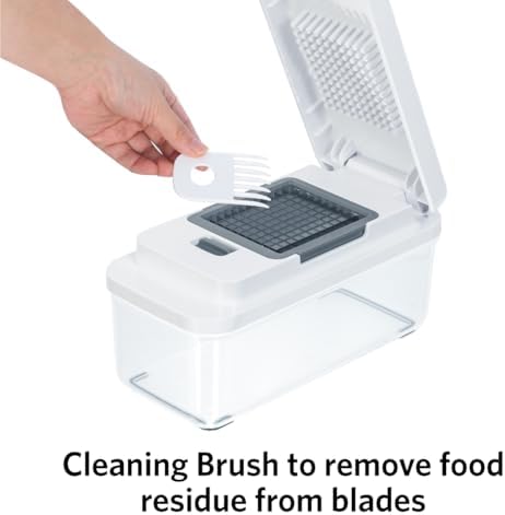 Glad 2-in-1 Vegetable Chopper - 1.8 Quart Food Chopper with 2 Interchangeable Blades (1/4" & 1/2") - Onion Dicer and Veggie Cutter for Meal Prep, Dishwasher Safe Kitchen Gadget
