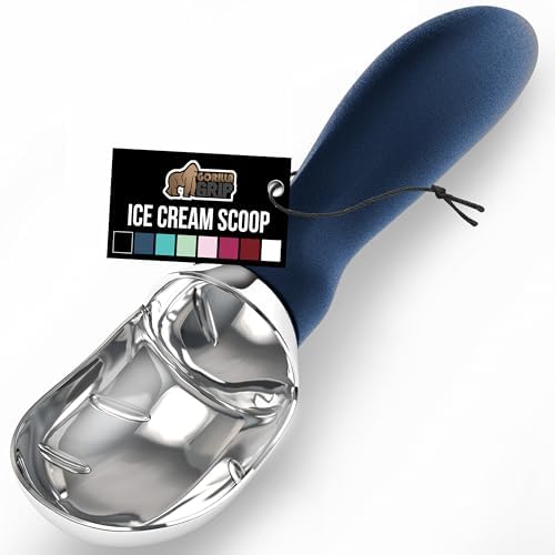 GORILLA GRIP® Heavy Duty Ice Cream Scoop, Professional Scooper, Blue