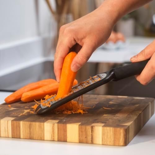 Salter Expert Grater – Handheld Cheese & Vegetable Zester, Sharp Bi-Directional Stainless-Steel Blade, Comfortable Soft Grip Handle, Dishwasher Safe Kitchen Tool for Cooking & Food Prep