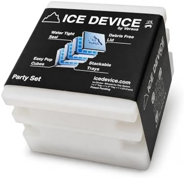 Party Set, 3-Piece Premium Silicone Ice Cube Trays with Watertight Design, Any-Which-Way No-Spill Stackable Freezer Mold for Cocktails, RV, Baby Food & Odor-Free Ice (Raw, Clear Silicone)