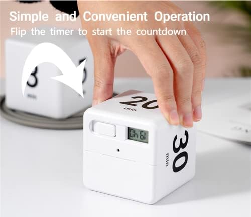 Feilifan Cube Timer, Productivity Cube Flip Timer, 15-20-30-60 Minute