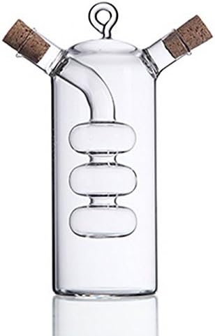 ELETON 2 in 1 Oil Dispenser,Glass Cruet with Triple-Bubble Inner Chamber