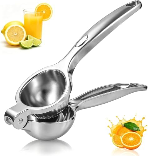 Lemon Squeezer Stainless Steel Large Manual Citrus Press Juicer | Heavy Duty, Solid Metal, Squeezer Bowl, Lime Squeezer