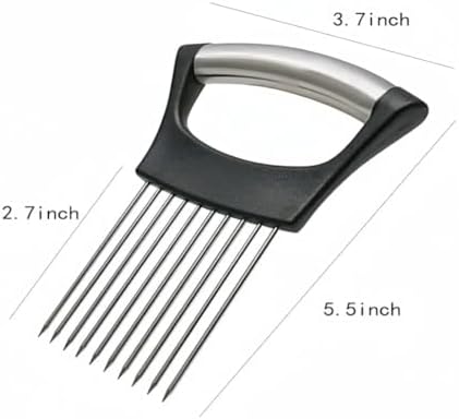 Stainless Steel Onion Slice Holder, Vegetable Slicer Cutter, Kitchen Gadgets Chopper Slicing Tool, Onion Cutter for Slicing of Onions, Tomatoes, Pears, Eggs and Other Vegetables, Kitchen Tools