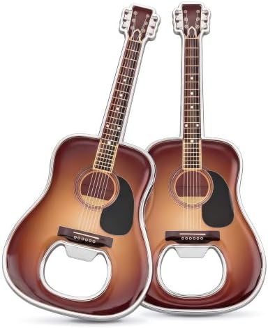 Guitar Shaped Bottle Opener, 2 Pack Metal Beer Opener Gift for Music Lovers