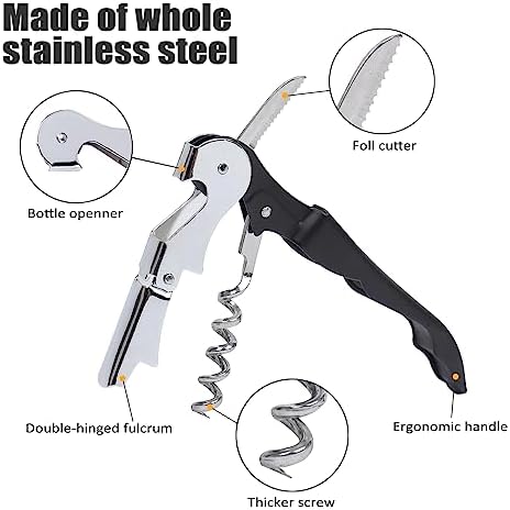 RECUTMS 24 Pack Wine Opener,Waiter Corkscrew Wine Key for Servers（Black）