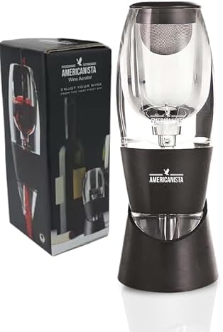 Red Wine Aerator- Wine Pourer- Decanter- Premium Wine Aerator with Stand - Decanter Aerating Spout with Filter for any type of Bottle or Glass- Oxygenator Accessory for Wine