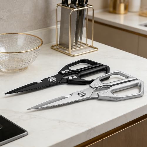 Kitchen Poultry Shears, Heavy Duty Food Scissors Stainless Steel, 2 Pack