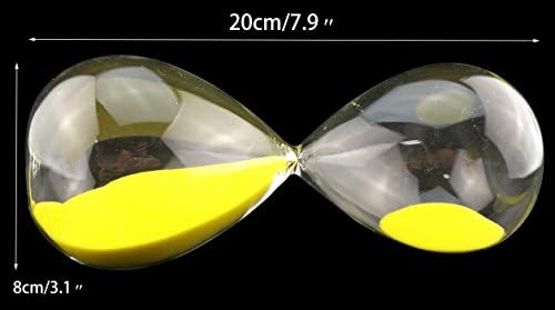 Large Fashion Colorful Sand Glass Sandglass Hourglass Timer Clear Smooth Glass Measures Home Desk Decor Xmas Birthday Gift (30 Minutes, Yellow)