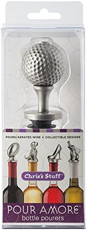 Stainless Steel Golf Ball Wine Aerator Pourer - Deluxe Decanter Spout for Robust Red and White Wine - Pour Amore Bottle Pourer/Stopper & Air Diffuser by Chris's Stuff