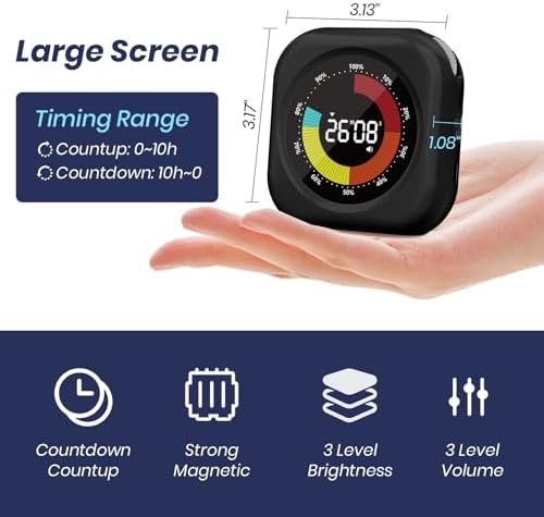 Visual Timer for Kids, Rechargeable 10-Hour Countdown/Up Timer - 2 Packs