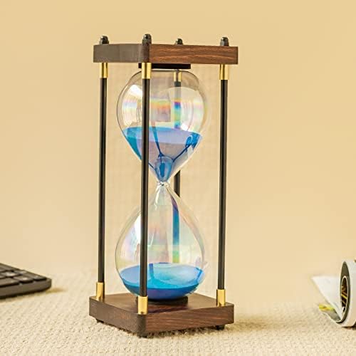Rainbow Hourglass Timer,60 Minutes Sand Timers,Hour Glass with Sand Timer for Gift,Hourglass Decor for Home, Desk,Office, Wedding Decor (Blue)