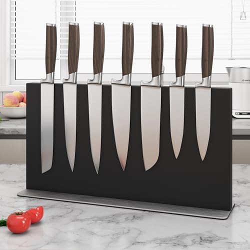 THMINS Large Magnetic Knife Block Stainless Steel Magnetic Knife Holder