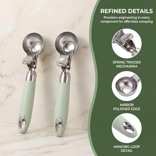 2-Pack 2OZ Ice Cream Scoop With Trigger
