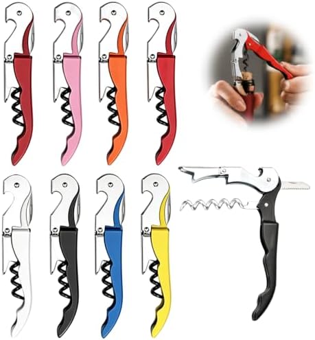 8 Pack Colorful Wine Key Corkscrew, Stainless Steel Waiter's Opener