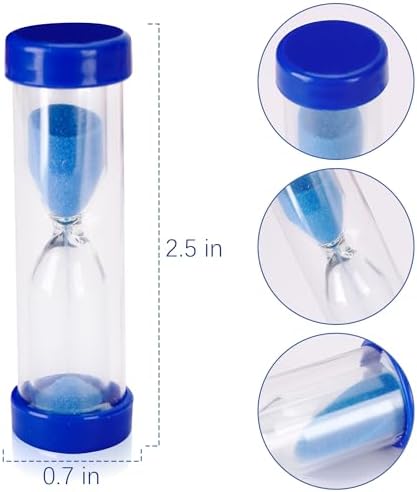 PROLOSO 40-Pack One Min Sand Timer 1 Minute Hourglass Sandglass Multicolor Visual Sand Clock for Kids Birthday Party Favors Class Prizes