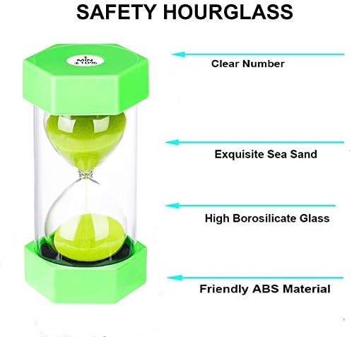 SuLiao Sand Hourglass Timer 15 Minute: Plastic Sand Clock,Big Green Sand Watch 15 Min,Reloj De Arena 15 minutos,Hour Glass Colorful Sandglass Timer for Kids, Games, Classroom, Kitchen, Decorative