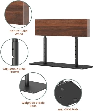 NiHome Magnetic Knife Block Countertop Holder Adjustable Acacia Wood
