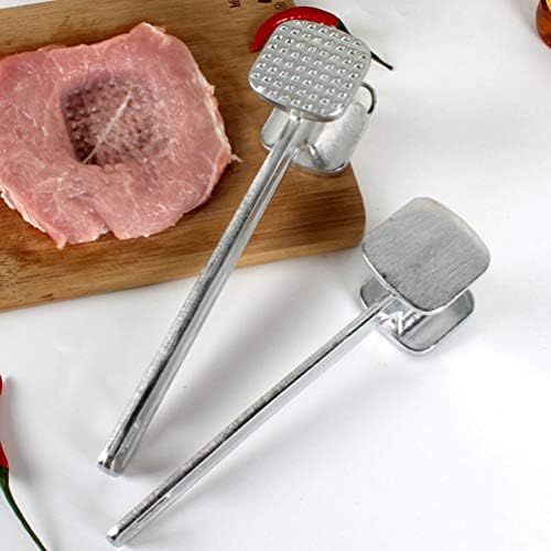 BESPORTBLE 2Pcs Meat Tenderizer Mallet Hammer Pounder Double Side Aluminum Meat Hammer for Tenderizing Flattening Steak Beef