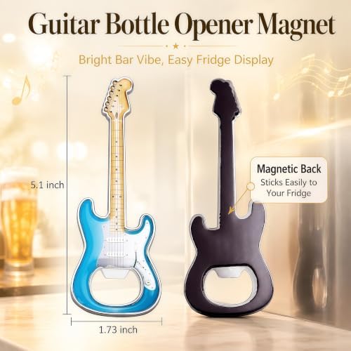 Guitar Shaped Bottle Opener, 2 Pack Metal Beer Opener Gift for Music Lovers