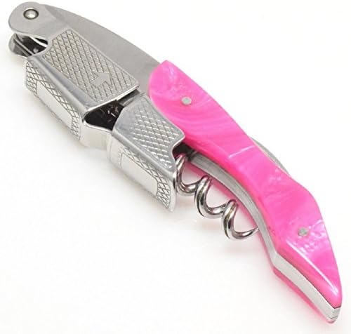 Pink Handle Professional Corkscrew Double Hinge Deluxe Waiters Wine Key