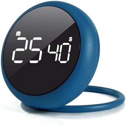 Royal Blue Quick Que Kitchen Timers, Visual timers Large LED Display Magnetic Countdown Countup Timer for Classroom Cooking Fitness Baking Studying Teaching, Easy for Kids and Seniors (Royal Blue)