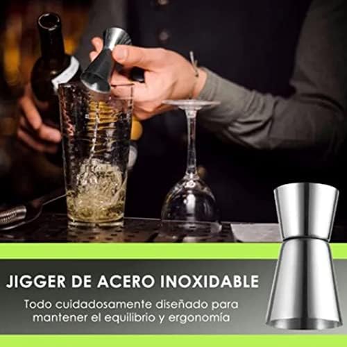 Muddler for Cocktails Bar Spoon Stainless Steel Cocktail Muddler Long Drink Stirrer Bartender Spoon Cocktail Mixing Spoon Muddler and 15ml 30ml Jigger Bar Tool Set for Home