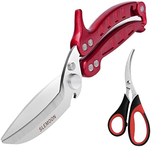Heavy Duty Kitchen Poultry Shears Burgundy,2pcs set