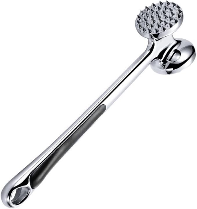 Professional Meat Tenderizer Mallet – InfyniteShores | Double-Sided Stainless Steel | Heavy-Duty 8.6" | Kitchen Tool for Steak Beef, Chicken & More