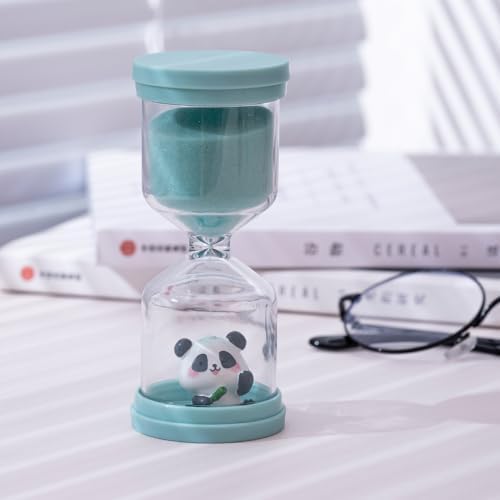 5 Minute Sand Timer,Hourglass Timer in Macaron Green with Panda Pattern
