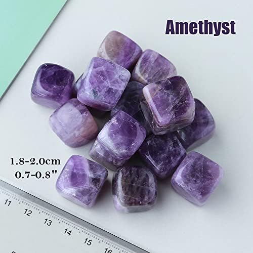 Amethyst Whiskey Stones Chilling Crystal Ice Cubes for Drinks Whiskey Rocks 0.7-0.8" Wine Cubes Gifts for Women Set of 6