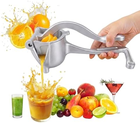 Juicer, Fresh Fruit Juice Extractor Aluminum Alloy, Juice Squeezer Handheld, manual juicer, Easy to Clean with 0.6L Capacity, Heavy Duty Single Press Lemon Squeezer for Lemon, Orange, Grape