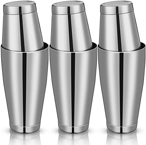 Sabary 6 Pcs Shakers Bartending Boston Cocktail Shaker, Silver