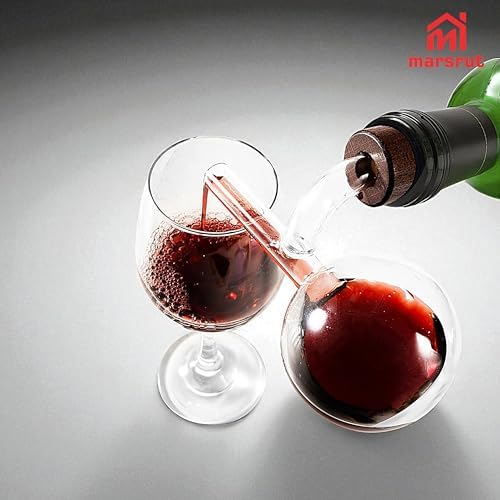 Aireador De Vino, Wine Aerator Decanter Decantador, Quick Wine Pourer, Clear Transparent Glass Style, Accessories for Bottle Whisky for Birthday Home Gatherings Fathers Gifts, No Drip