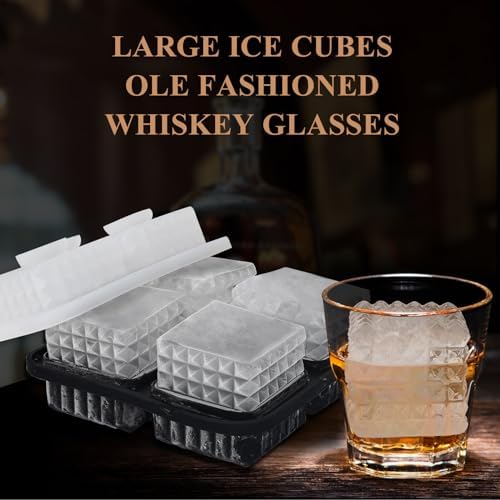 2-Inch Whiskey Ice Cubes Mold,Large Square Ice Cube Mold, Silicone