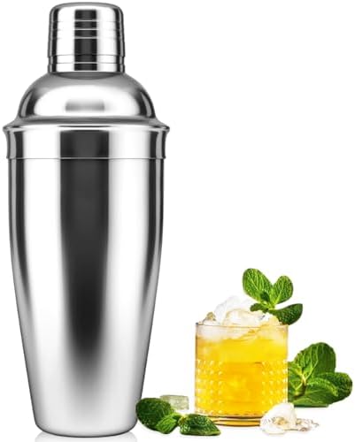 Cocktail Shaker,24oz Drink Mixer with Built-in Strainer for Mixing Drinks Margaritas,Beginner Friendly Stainless Steel Mixer Bar Utensil Tool