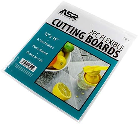 ASR Outdoor 2-Pack Thin Flexible Kitchen Cutting Board Chopping Mat, 12" x 15"