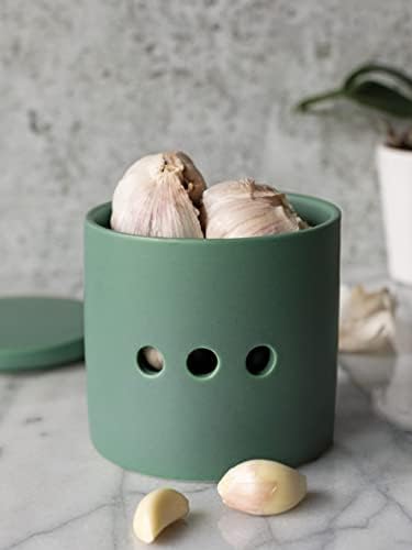 Now Designs Garlic Keeper, Matte Elm Green
