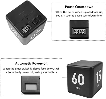 Feilifan Cube Timer, Focus Study Timer, 1-3-5-10 Minutes Time Management