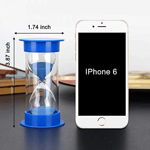 EMDMAK Sand Timer, Acrylic Hourglass Colorful Sandglass Timer 1 min/2 mins/3 mins/5 mins/10 mins/15 mins Sand Clock Timer for Games Classroom Home Office(Pack of 6)