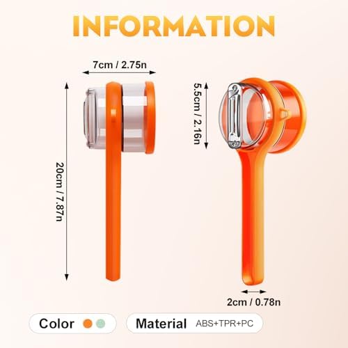 Peeler with Storage, 2025 New Vegetable Peeler with Container, Fruit and Vegetable Peeling Knife with Catcher, Kitchen Gadget for Holiday (Orange)
