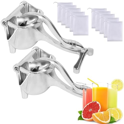 Hand Juicer Squeezer- Hydrogen Alloy Juicer, Aluminum Manual Press Juicer, Stainless Steel Lemon Squeezer Citrus Juicer, Heavy Duty Hand Manual Extractor for Lemon, Orange, Lime (7.7*4.7*3in, 2Pcs)