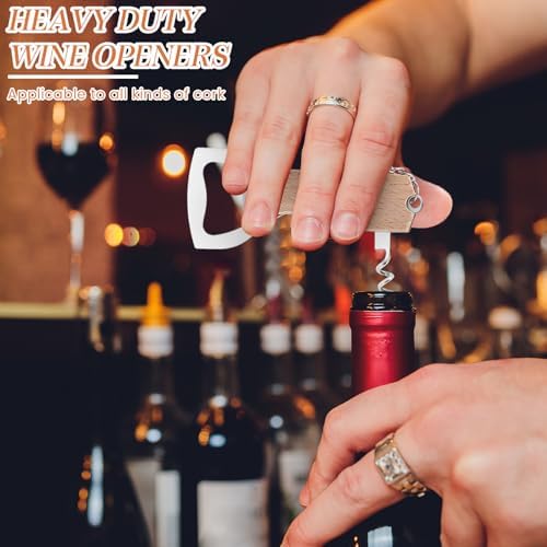 Ziliny 24 Pcs Wine Bottle Opener Keychains Bulk Corkscrew, Brown